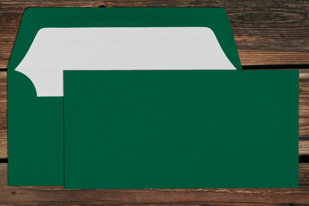 Briefhüllen mit Seidenfutter DL 110x220 mm Nassklebend Tannengrün gerippt 100 g/qm